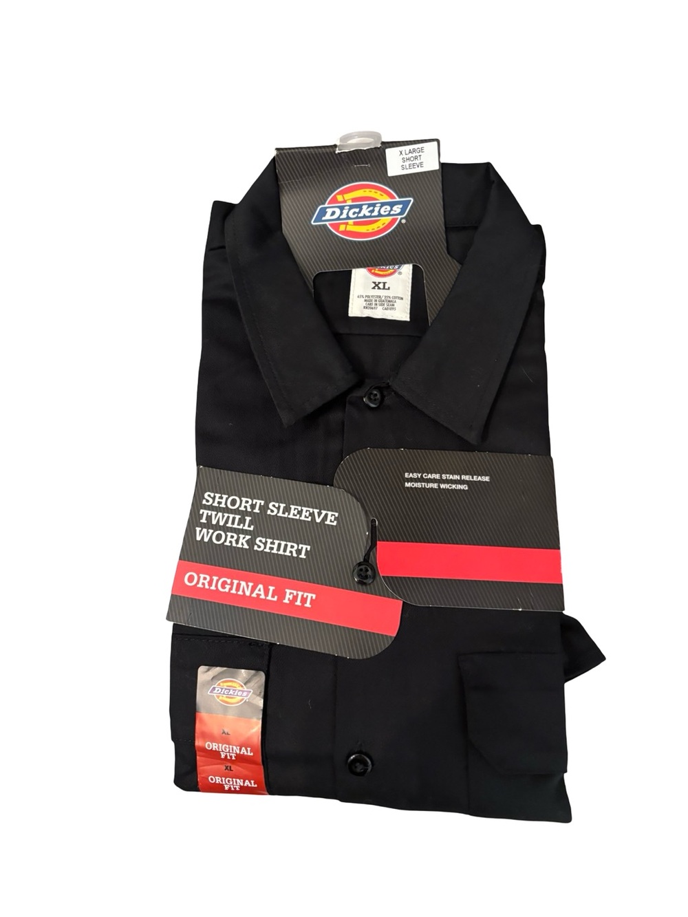 Dickies Men’s Black Short Sleeve Twill Work Shirt XL